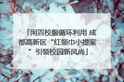 闲置校服循环利用 成都高新区“红领巾小提案”引领校园新风尚