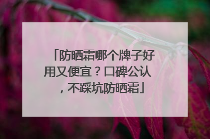 防晒霜哪个牌子好用又便宜？口碑公认，不踩坑防晒霜