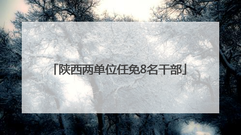 陕西两单位任免8名干部