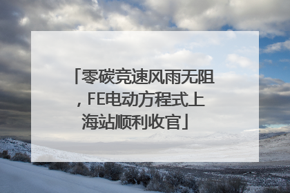 零碳竞速风雨无阻，FE电动方程式上海站顺利收官
