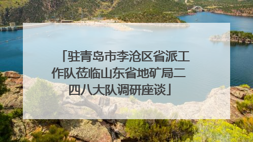 驻青岛市李沧区省派工作队莅临山东省地矿局二四八大队调研座谈