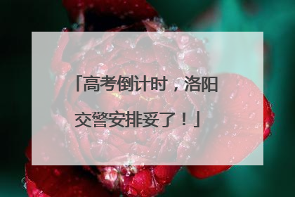 高考倒计时，洛阳交警安排妥了！