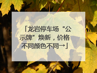 龙岩停车场“公示牌”焕新，价格不同颜色不同→