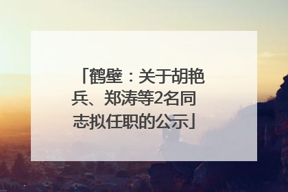 鹤壁：关于胡艳兵、郑涛等2名同志拟任职的公示
