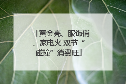 黄金亮、服饰俏、家电火 双节“碰撞”消费旺