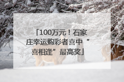 100万元！石家庄幸运购彩者喜中“喜相逢”最高奖