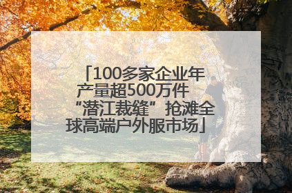 100多家企业年产量超500万件 “潜江裁缝”抢滩全球高端户外服市场