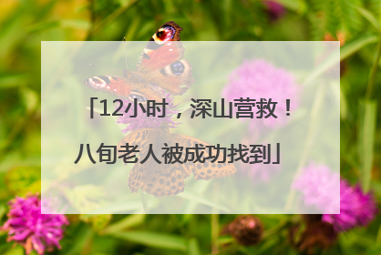 12小时，深山营救！八旬老人被成功找到