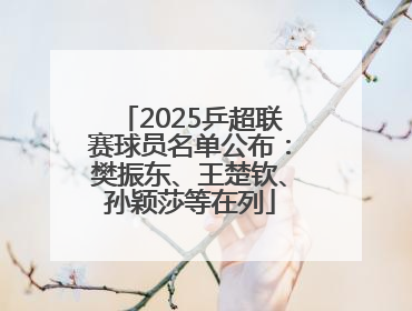 2025乒超联赛球员名单公布：樊振东、王楚钦、孙颖莎等在列