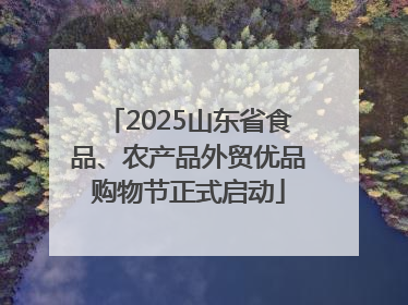 2025山东省食品、农产品外贸优品购物节正式启动