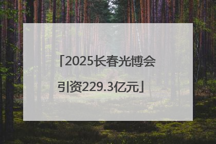 2025长春光博会引资229.3亿元